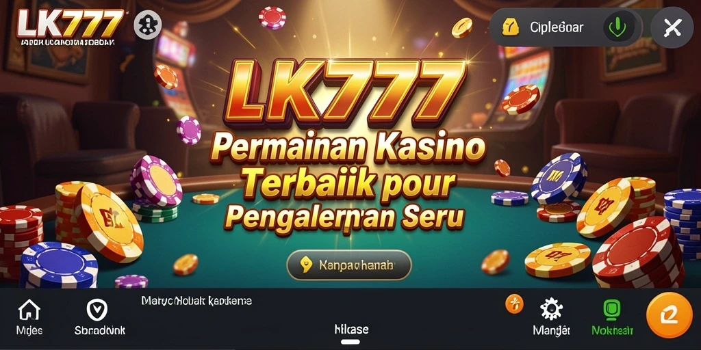 Screeshot gameplay LK777 menampilkan suasana kasino yang mendebarkan.
