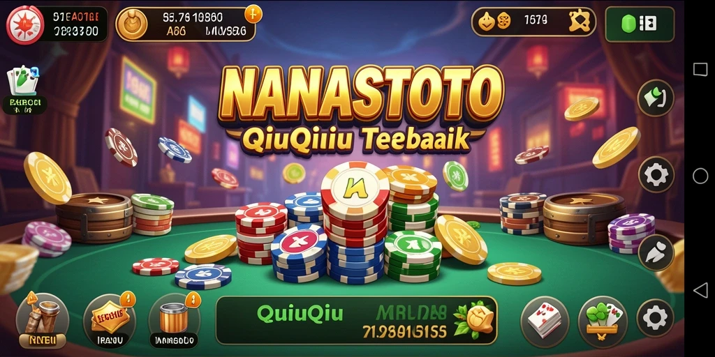 Screenshot NANASTOTO menampilkan aksi mendebarkan dalam permainan QiuQiu.